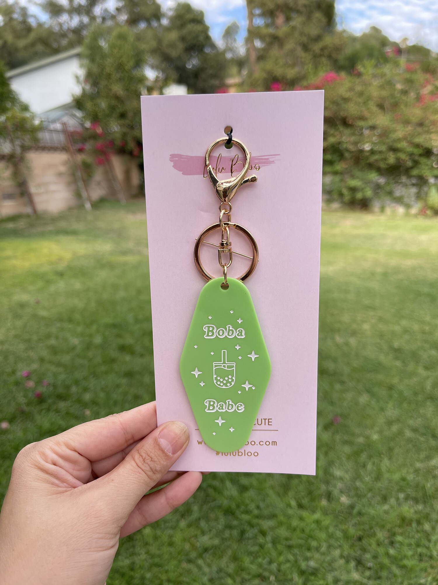 Boba Babe Keychain in Green — Lulu Bloo