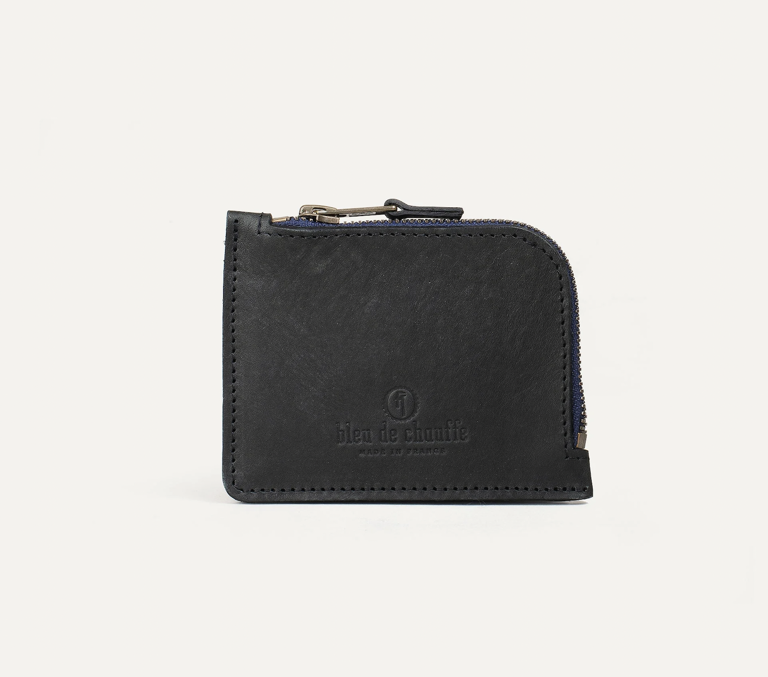 AS small zipped wallet  Bleu de Chauffe — Calame Palma
