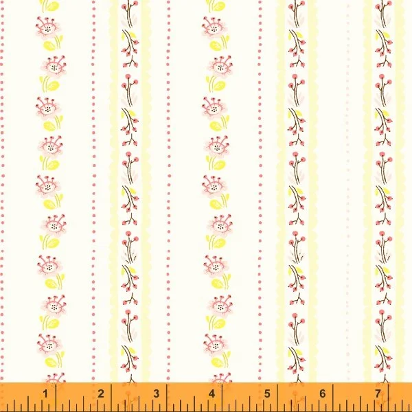 West Hill: Floral Stripe in Ivory West Hill: Floral Stripe in Ivory