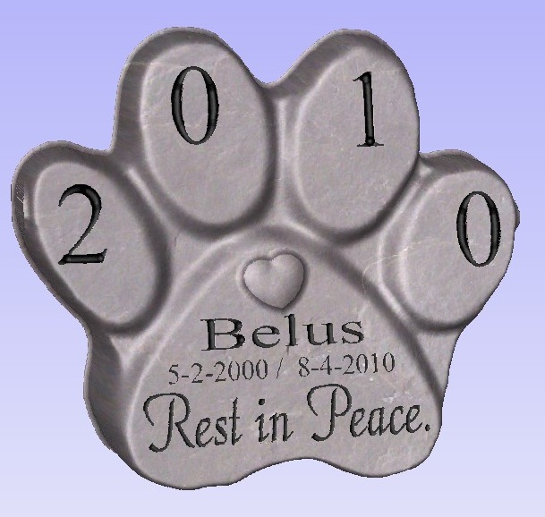 latex mould for making Lovely Paw Pet Memorial