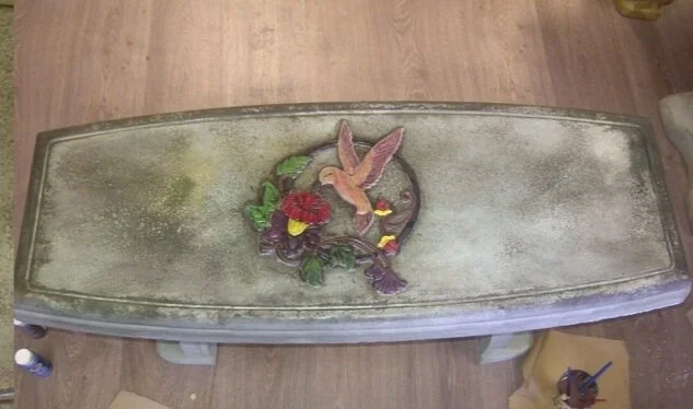 Bench Top Mold With Humming Bird Design - Hummingbird Garden Bench Bench Top Mold With Humming Bird Design - Hummingbird Garden Bench