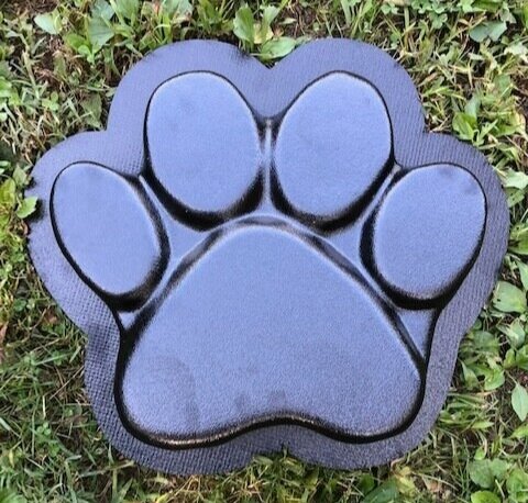 Dog paw print stepping stone plastic mold concrete plaster mould 12" x 1.5" 