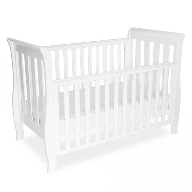 white dropside cot