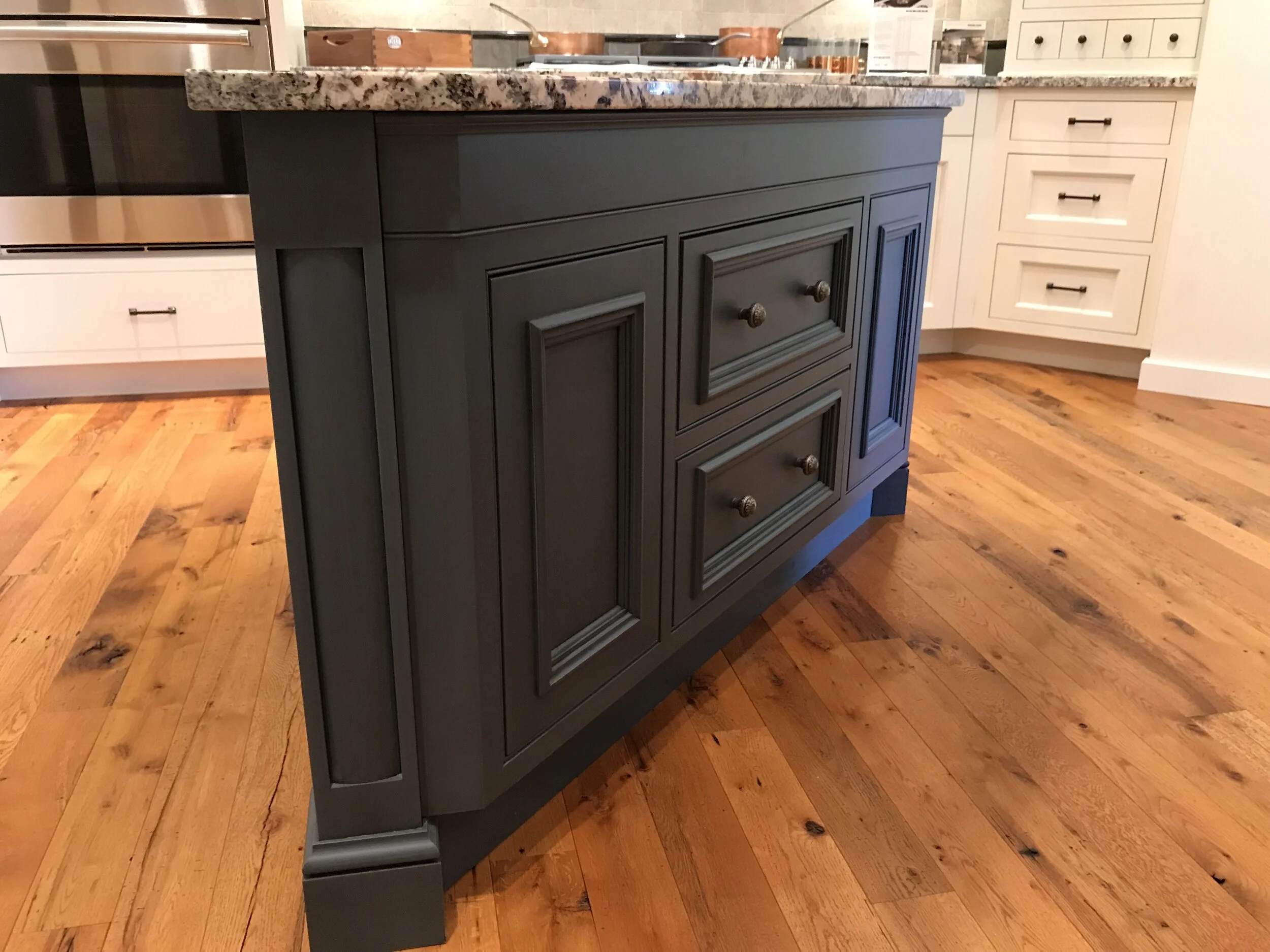 New Hampshire Custom White Shaker Inset Cabinetry Kitchen Blue
