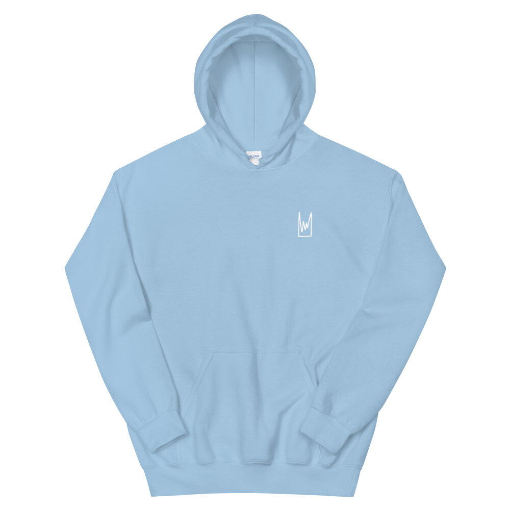 light blue hoodie