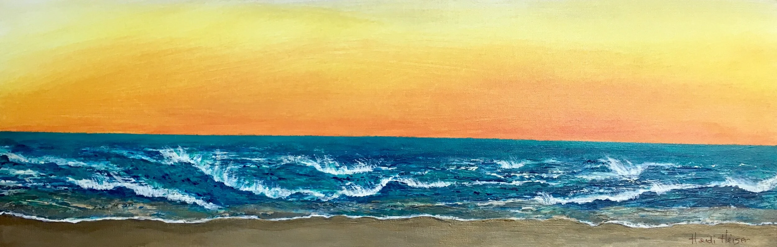 OCEAN BREEZE is an original, abstract painting, by Heidi