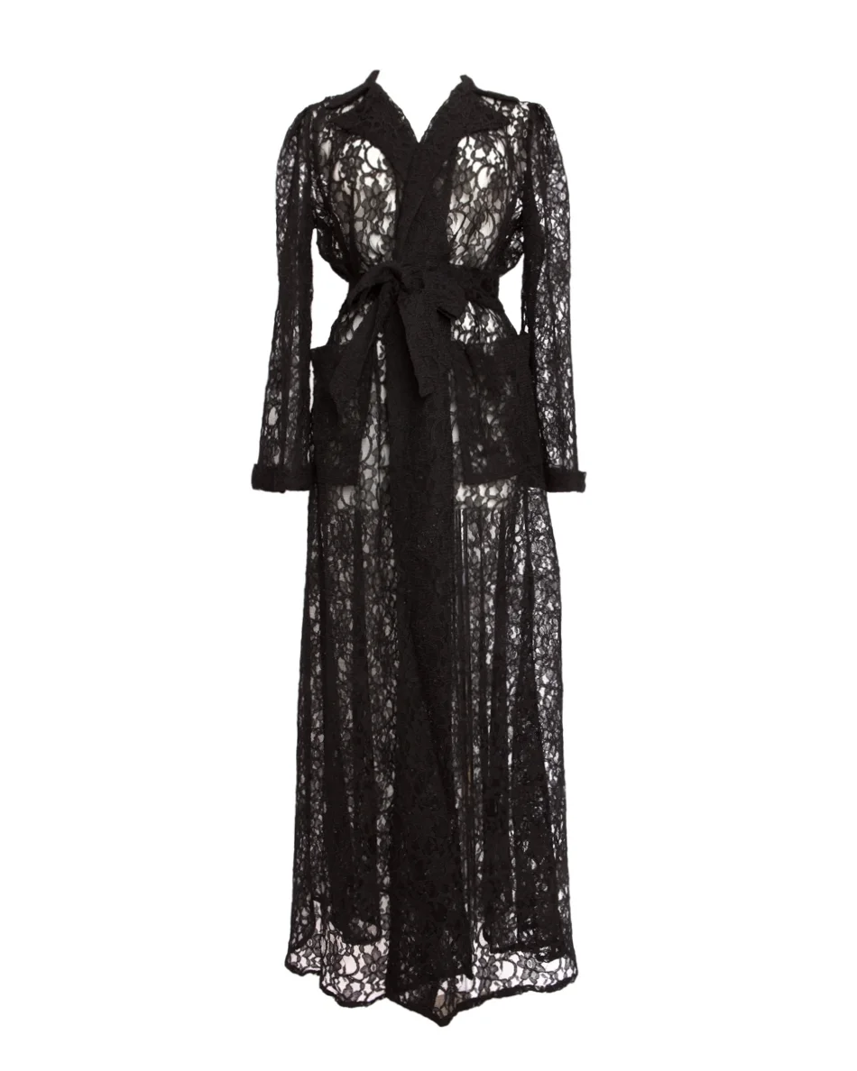 black lace dressing gown