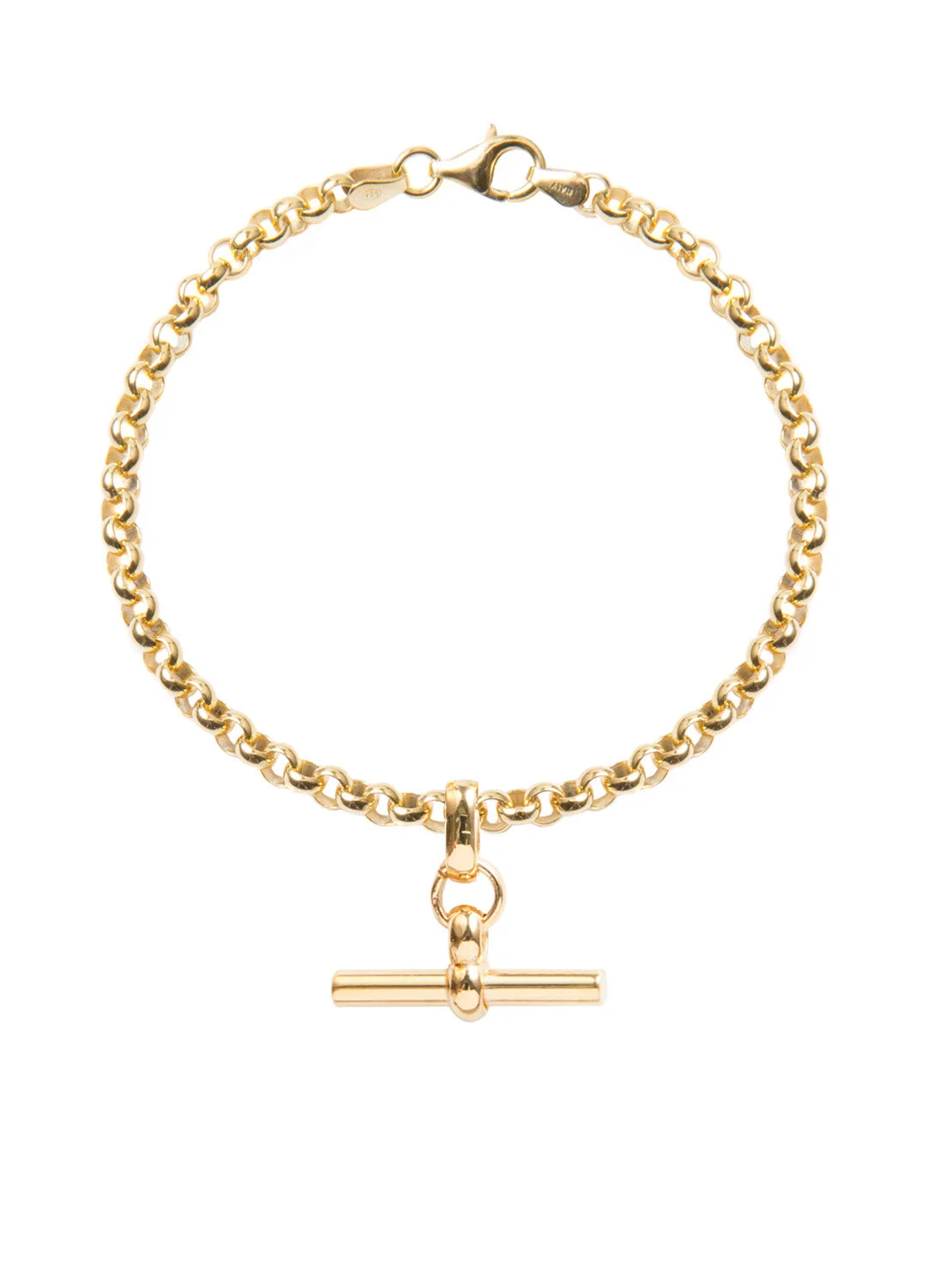Gold Belcher Bracelet with T-Bar 