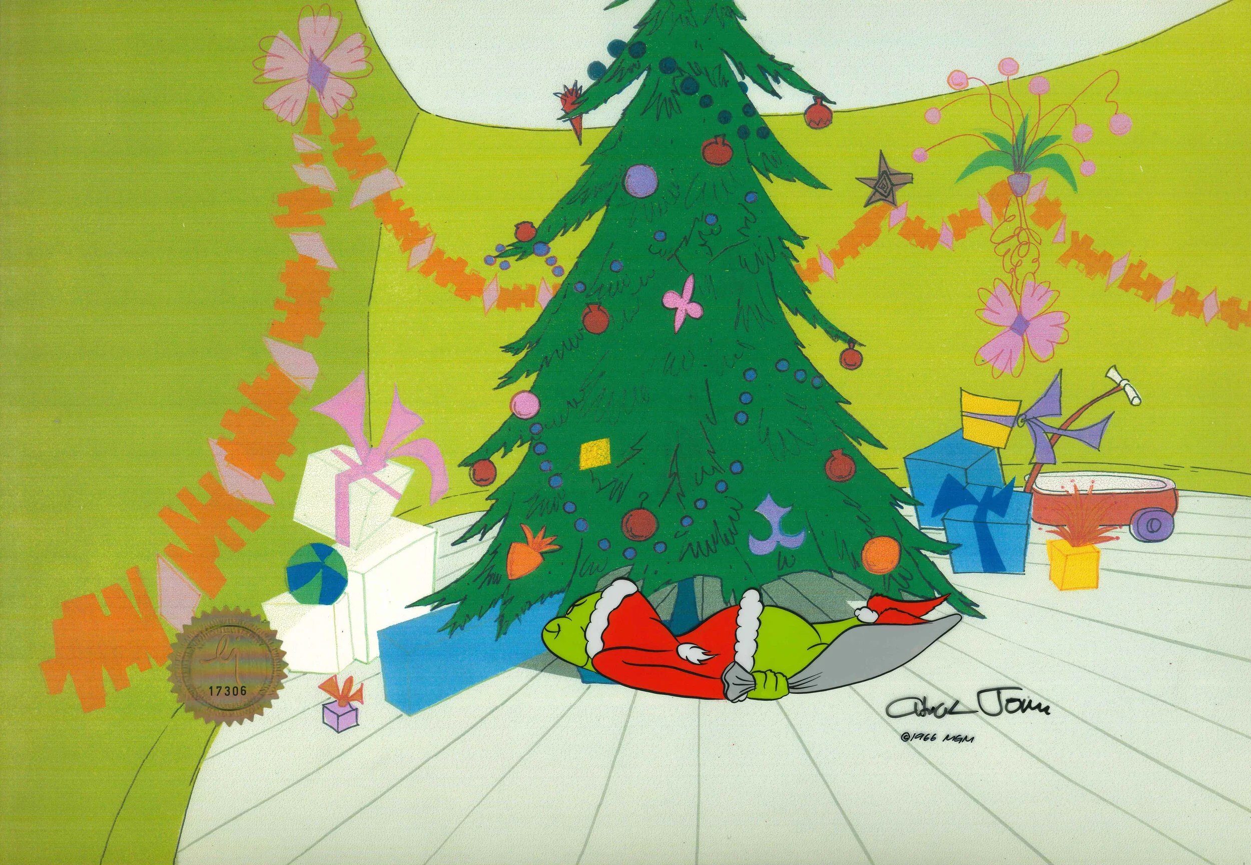 Christmas Catalog 2022 Grinch Slithering Under The Tree — Chuck Jones Gallery Catalog 2022