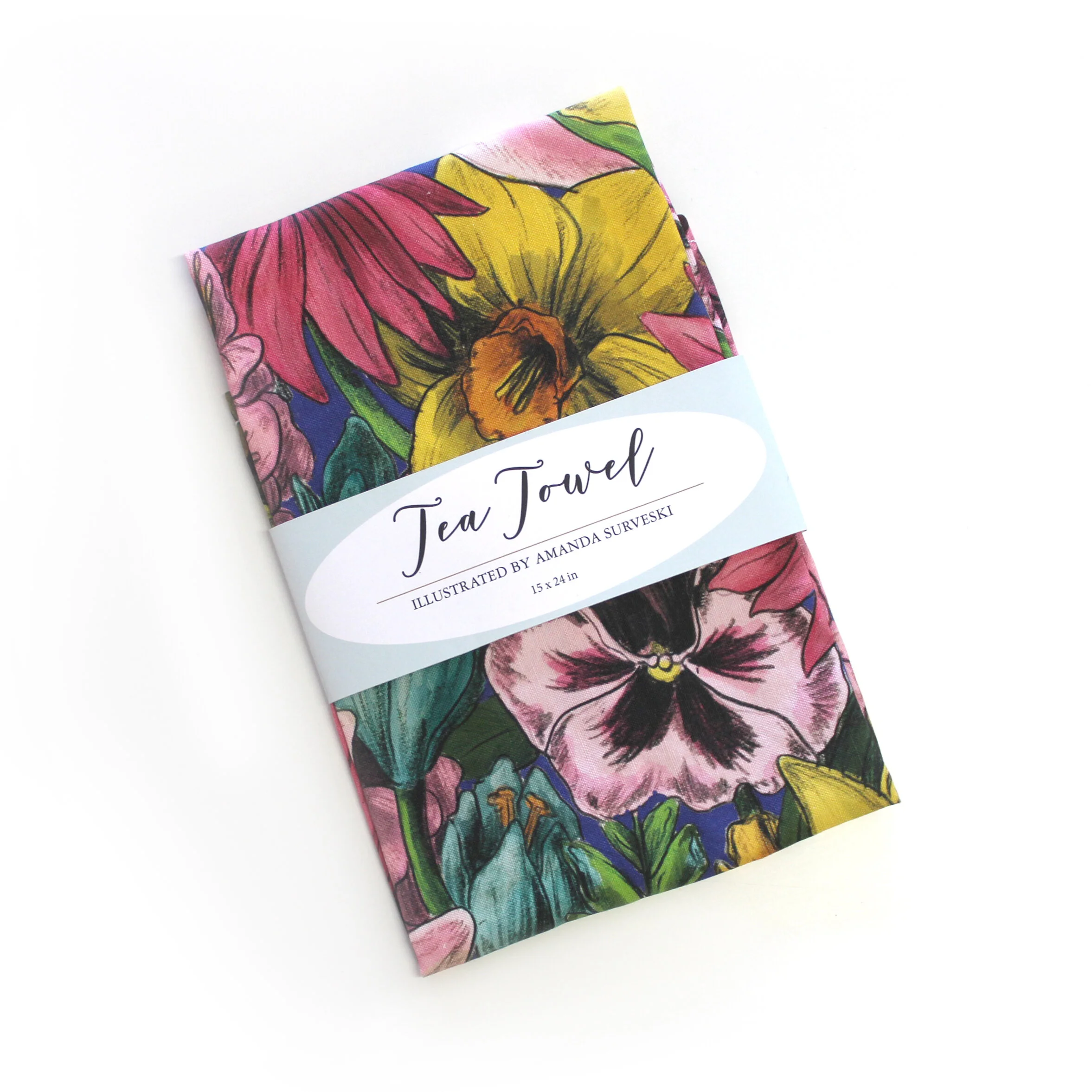 floral tea towel