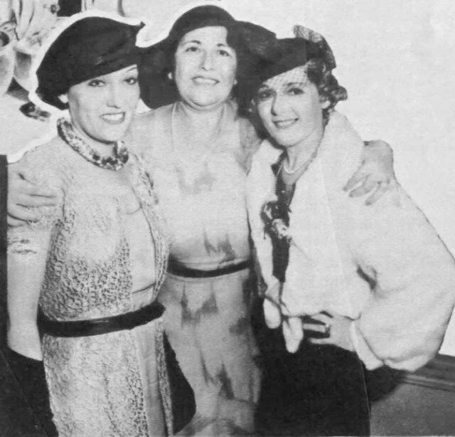 Gloria Swanson, Louella Parsons, and Mary Pickford
