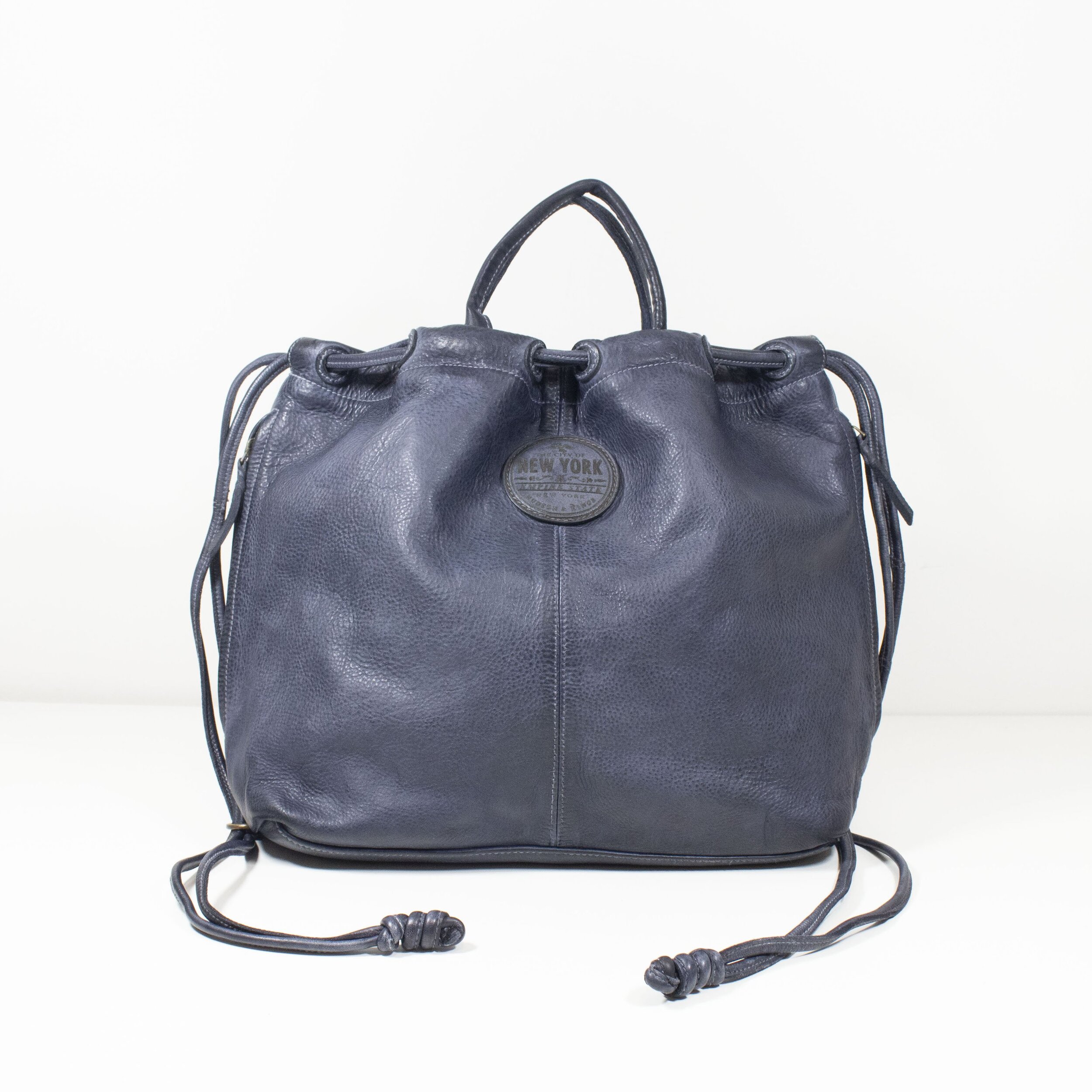 leather string backpack