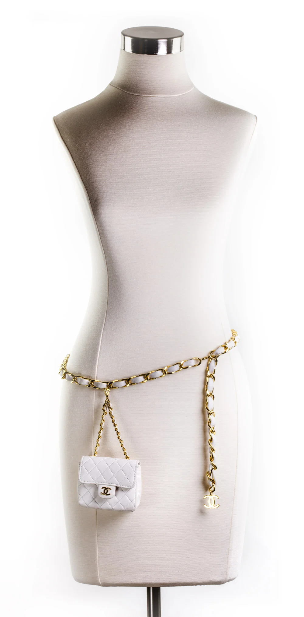 chanel belt bag white