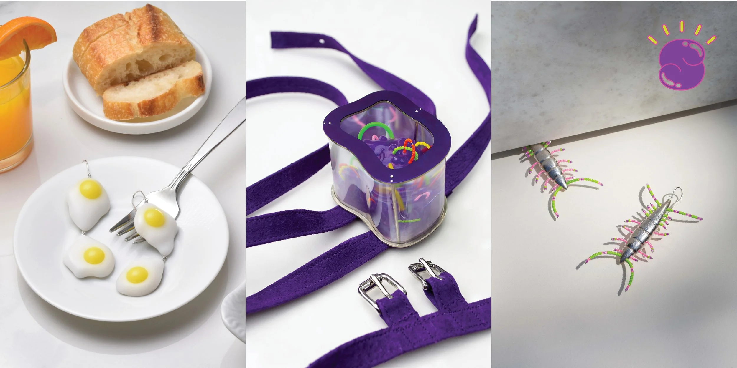 Sunny-Side Up Egg Earrings (One-Egg Combo) — Rebecca Schena