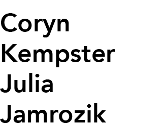  Coryn Kempster and Julia Jamrozik