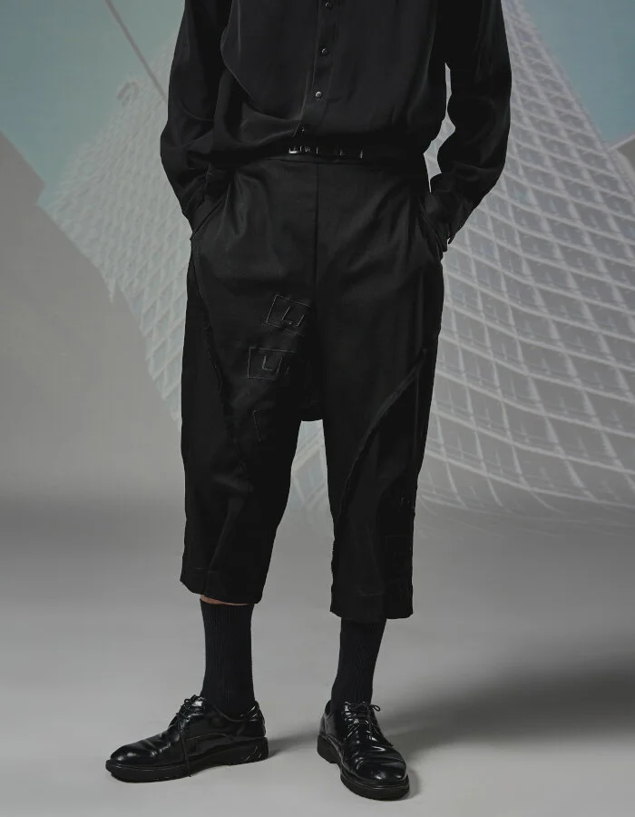 Unhem Cropped-Pants With Embroidery — INF - Garment for the rebels,  sociopaths, kinkies. Madly tailored by an obsessive and compulsive designer