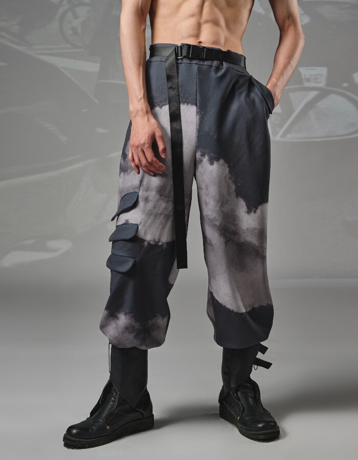 Multi-Pocket Tight End Pants(Line Cloud) — INF - Garment for the rebels,  sociopaths, kinkies. Madly tailored by an obsessive and compulsive designer