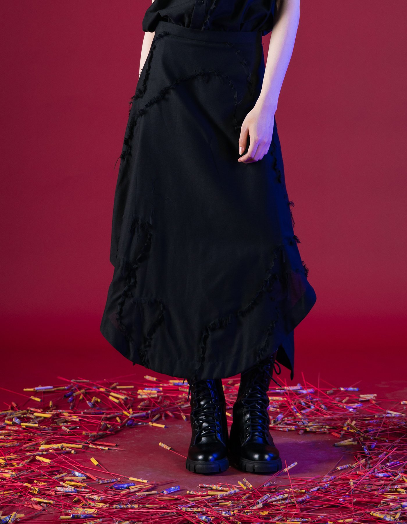 INF 23SS Firecracker Unhem A line Skirt — INF - Garment for the