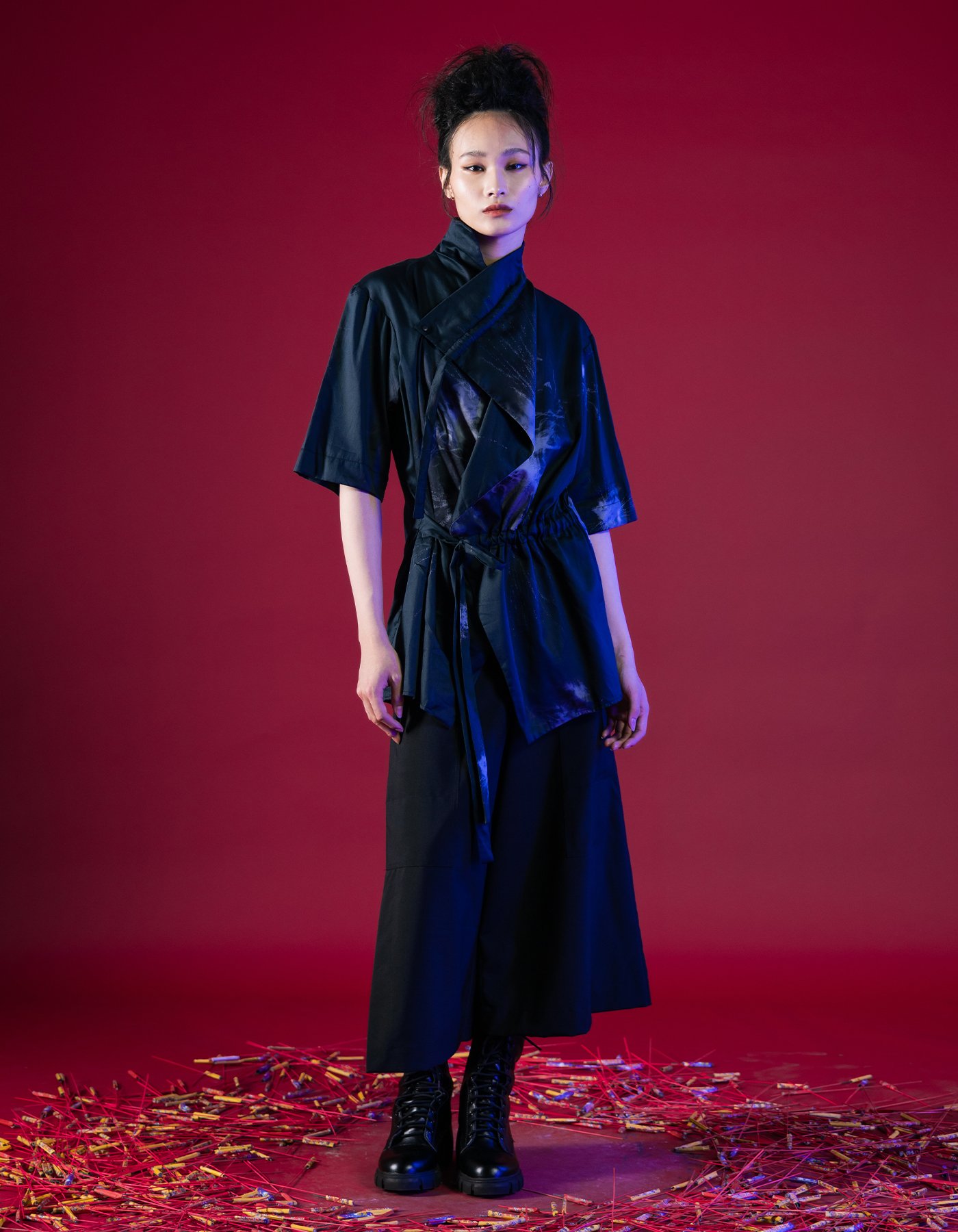 INF 23SS Kimono Style Deconstructed Shirt With Short Sleeves INF 23SS Kimono Style Deconstructed Shirt With Short Sleeves