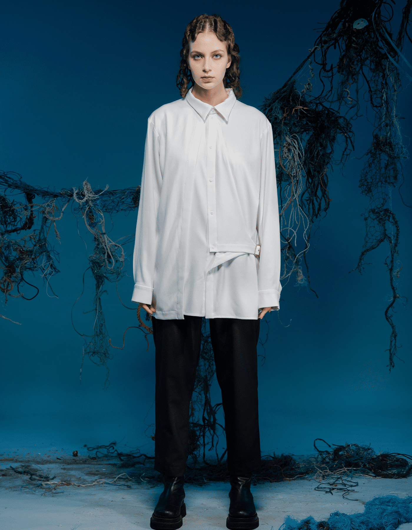 INF 23AW Asymmetrical Faux Two-Piece Shirt — INF - Garment