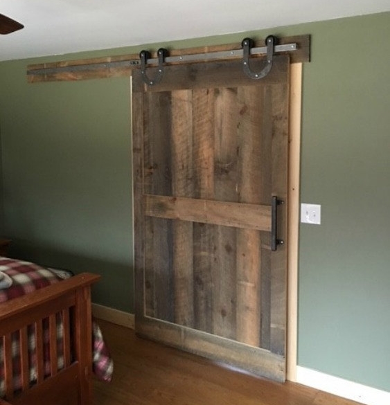 Rustic Horse Shoe Sliding Barn Door Hardware Kit More Colors
