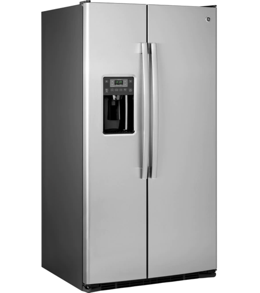 Ge 36 Ss Side By Side Refrigerator External Dispenser Gss25gshss Cole S Appliance And Furniture Co