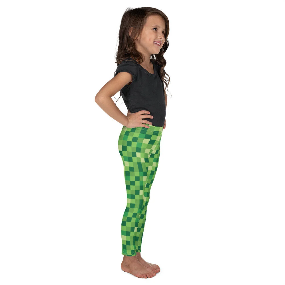 8-bit Graphic Gamer Digital Geek Kids Leggings - Green — One Little  Printshop