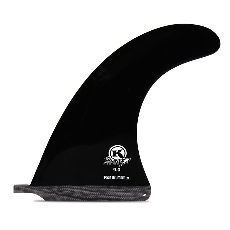 Black longboard SUP surfboard Fins Unlimited 8" Composite molded Fin 