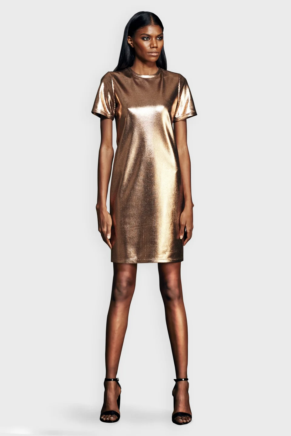 shiny t shirt dress