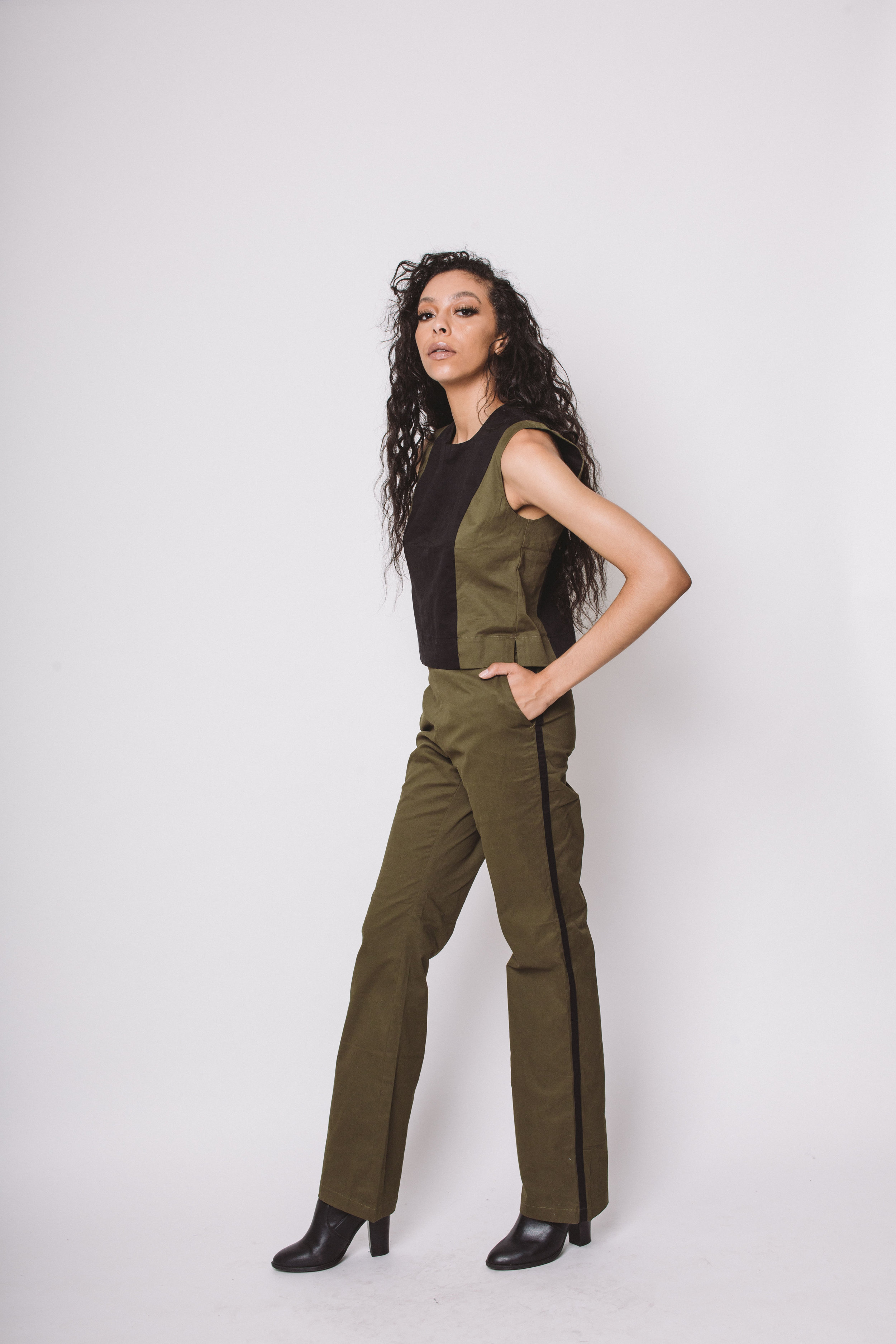 olive green bootcut jeans