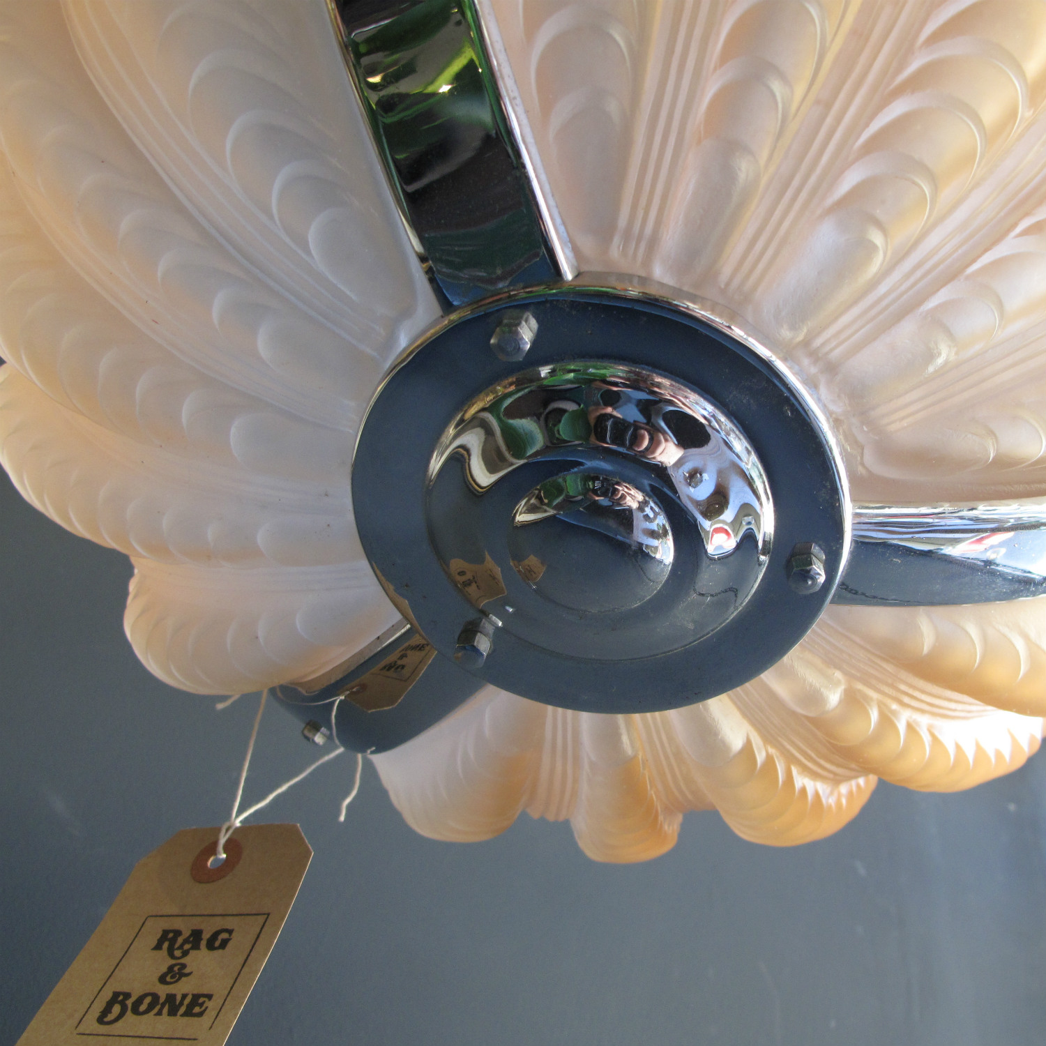 Vintage Art Deco Clam Shell Ceiling Light Rag Bone