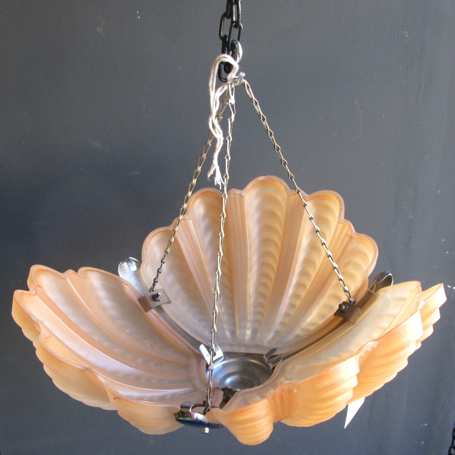 Vintage Art Deco Clam Shell Ceiling Light Rag Bone