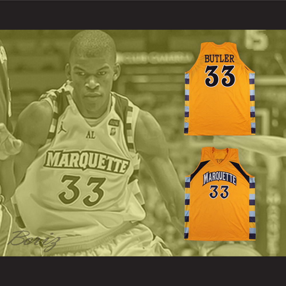 Jimmy Butler 33 Marquette Yellow Basketball Jersey Boriz