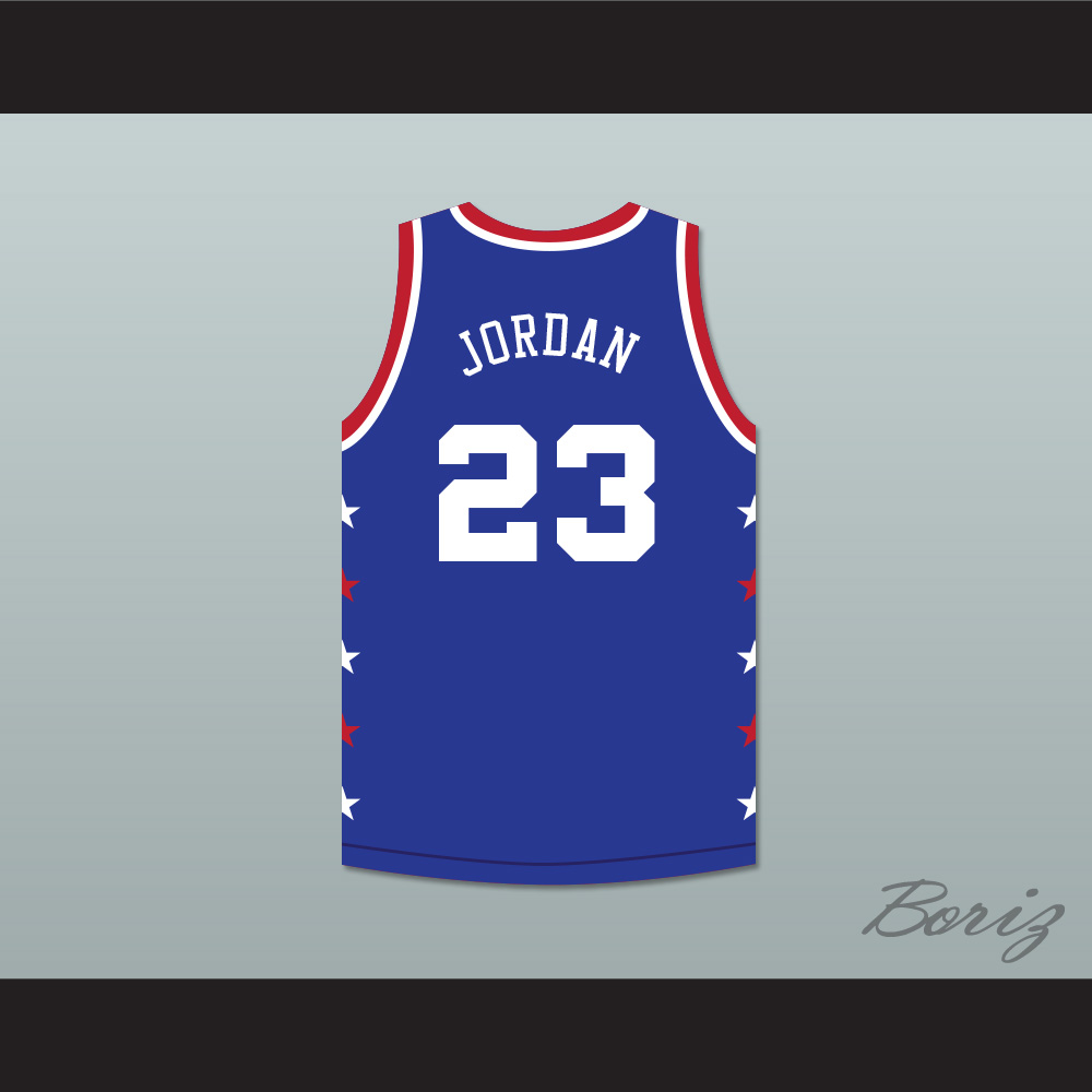 Michael Jordan 23 Magic Johnson All Star Game Blue Basketball
