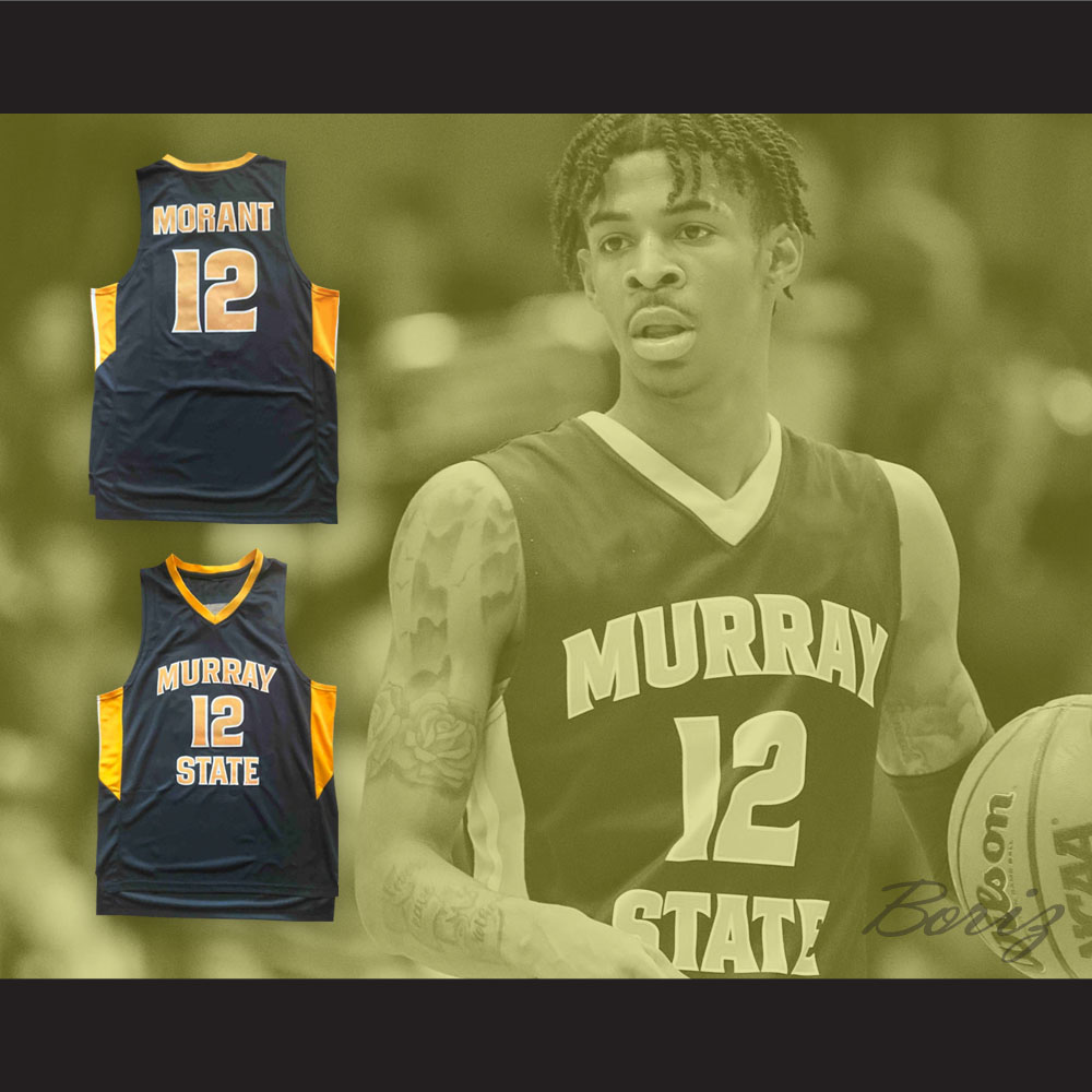 Ja Morant 12 Murray State Navy Blue Basketball Jersey Boriz