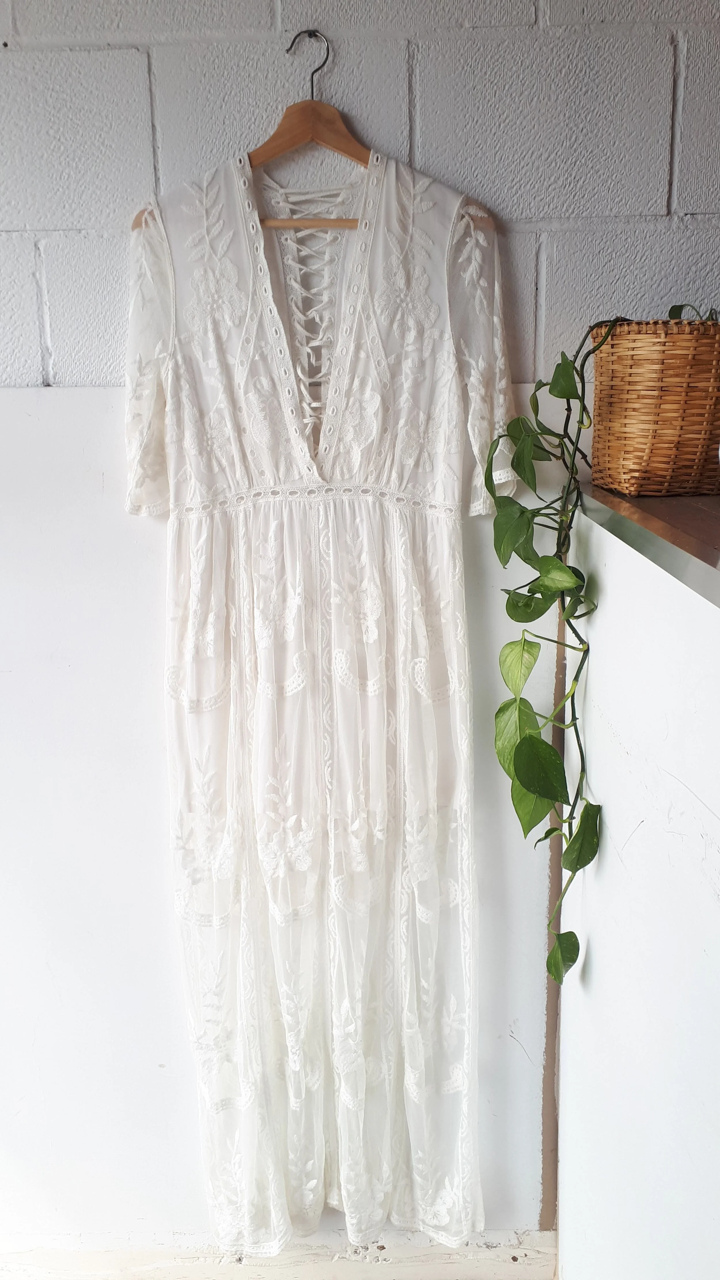 white lace romper dress