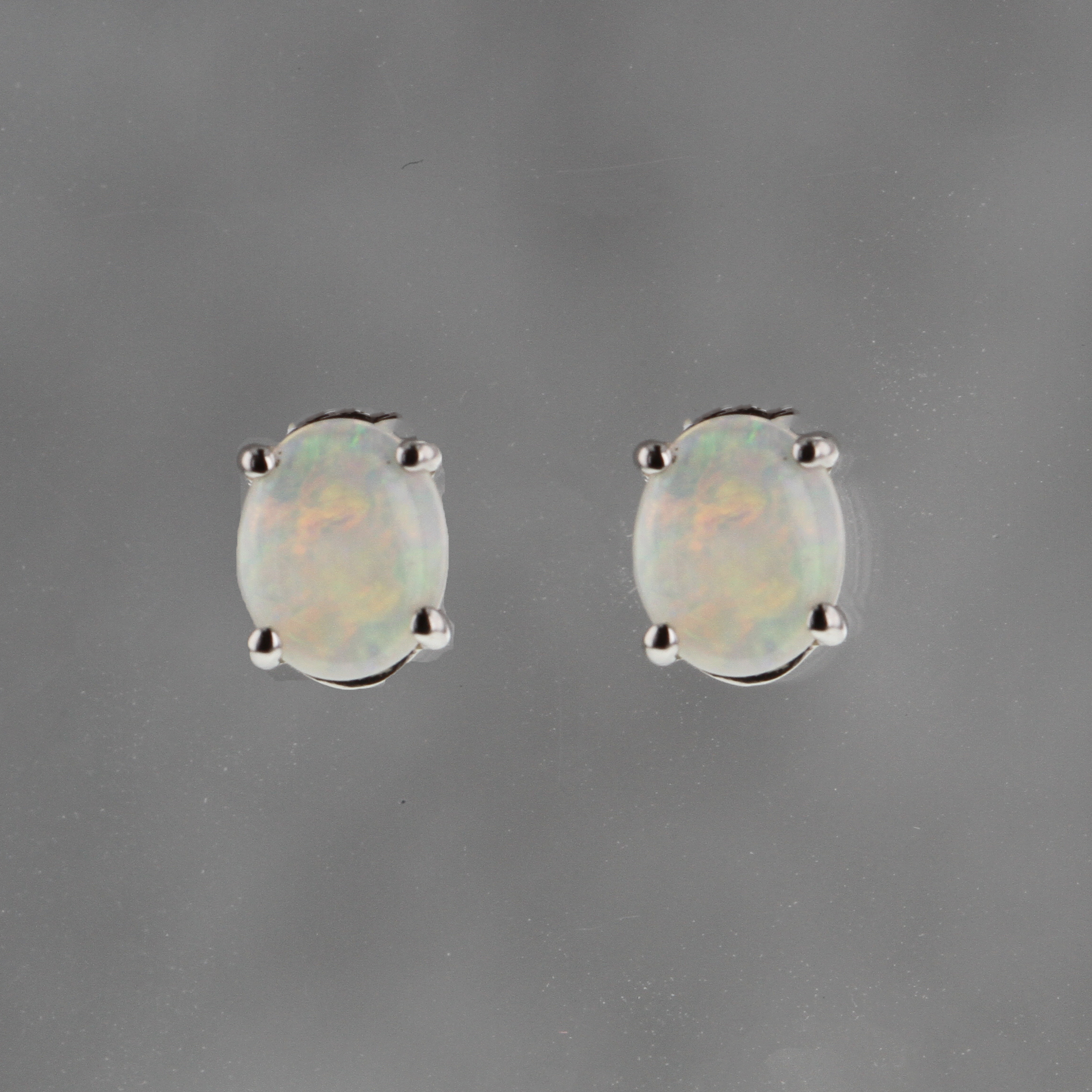 4Pair Retro Clear Oval Opal Stone Assorted Earrings Set Boho Cobblestone Jewelry 