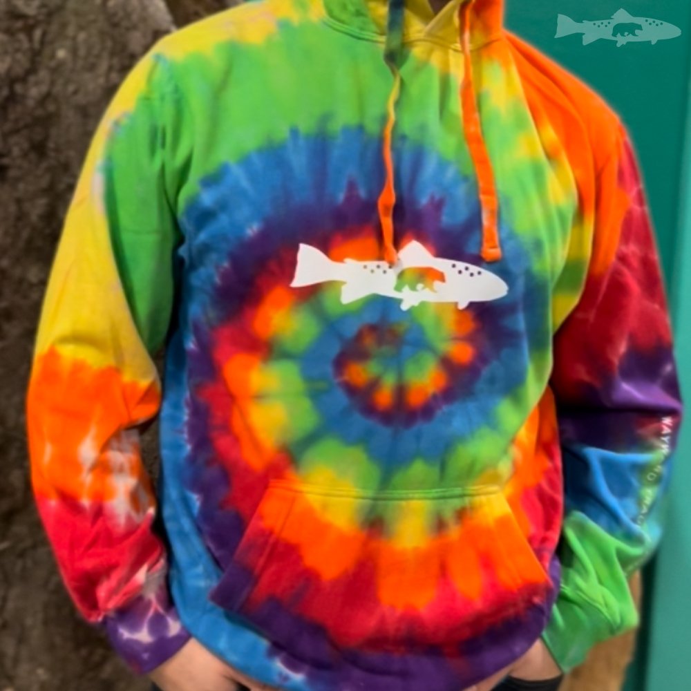 Good Vibes Trout Fishing Hoodie Holiday Gift Wood Fly Fishing Net - Handcrafted Custom Fly Fishing Net Made in The USA