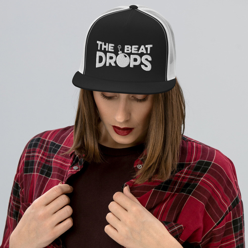 THE BEAT DROPS — Embroidered Flat Brim Cap