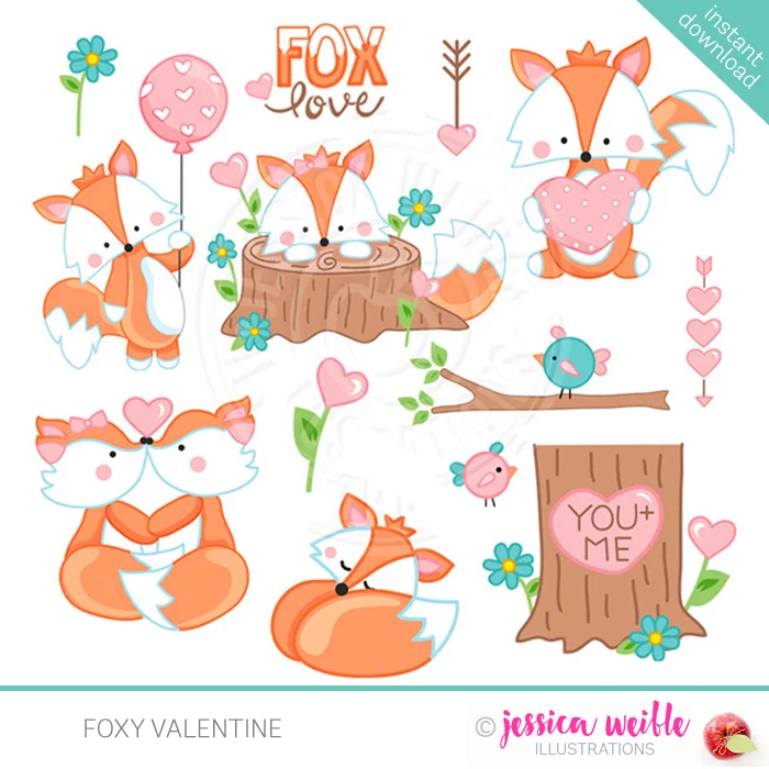Foxy Valentine Jw Illustrations