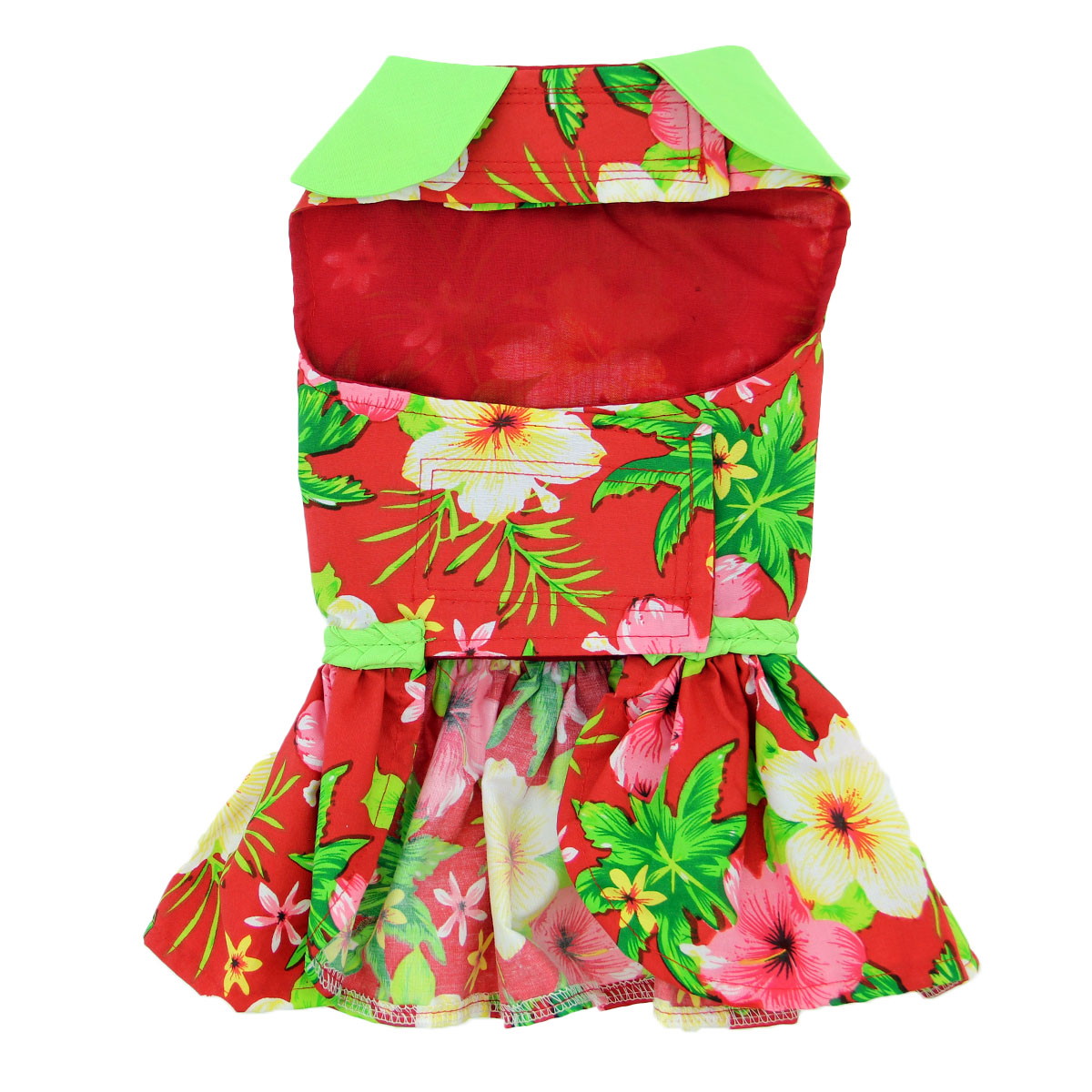 红色夏威夷芙蓉设计器狗线束礼服-9398.jpg
