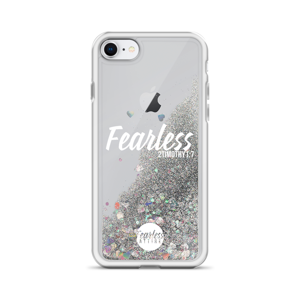 Liquid Glitter iPhone | Silver | Fearless 2 Timothy 1:7 — Attire