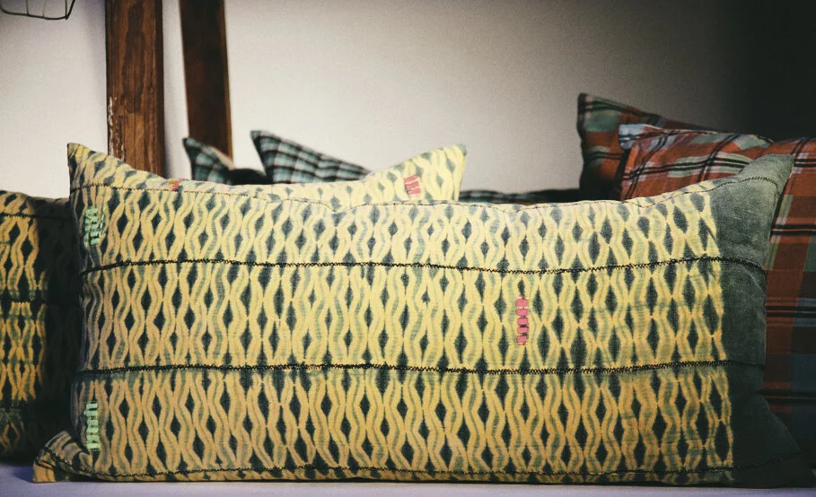 pink mudcloth pillow