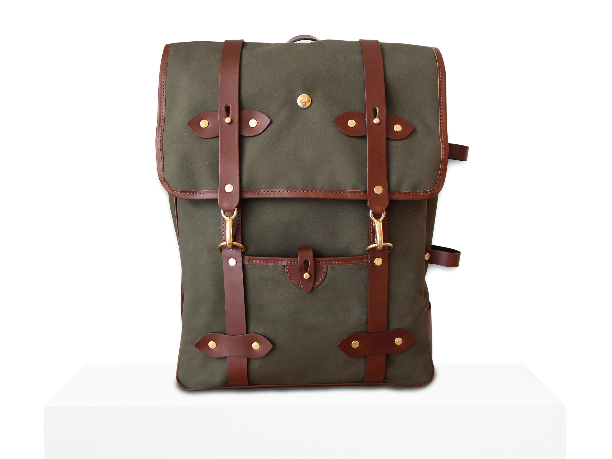 olive green rucksack