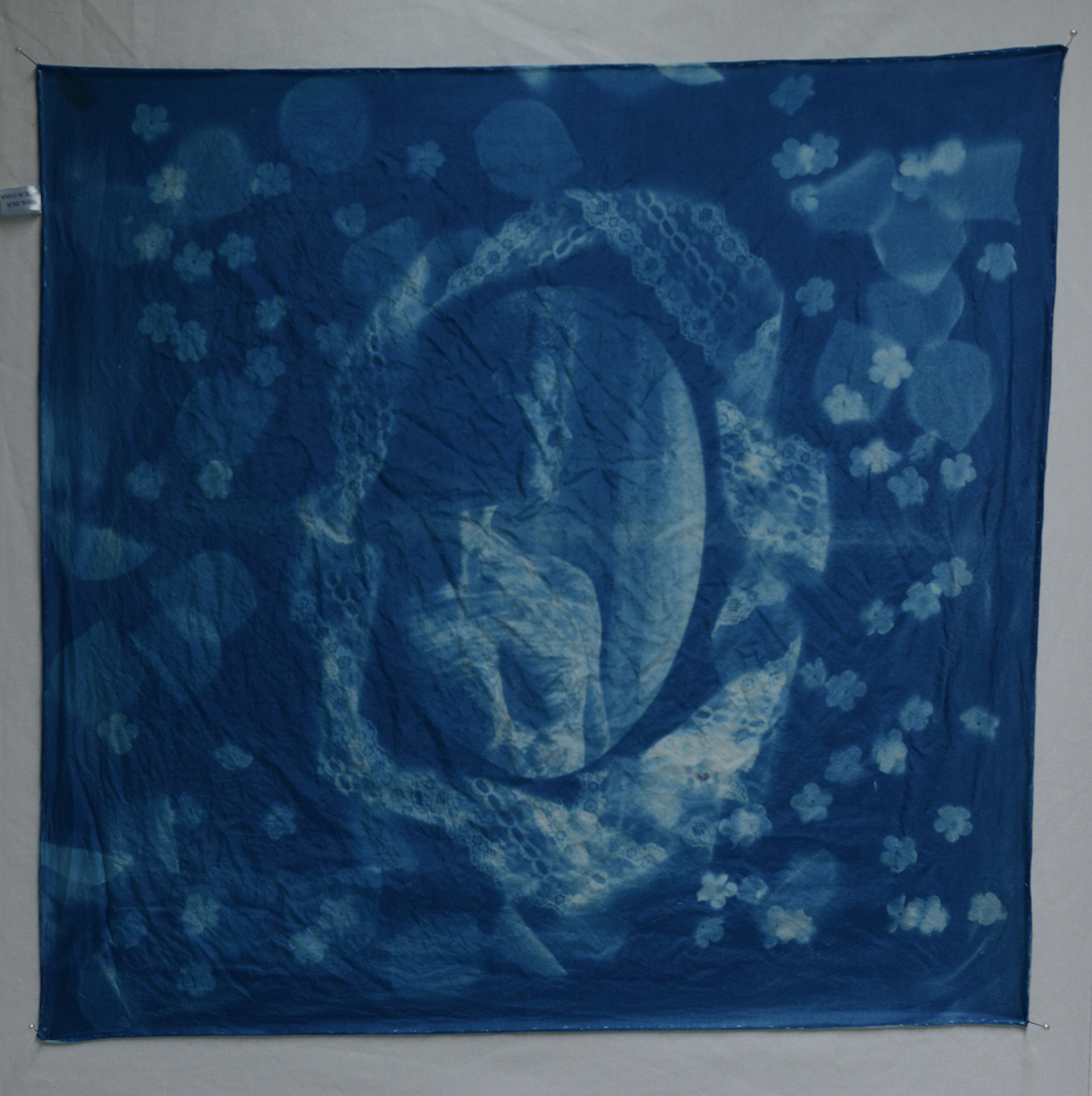 Lace And Flowers 20 5inx20 5in One Of A Kind Cyanotype On 100 Lace And Flowers 20 5inx20 5in One Of