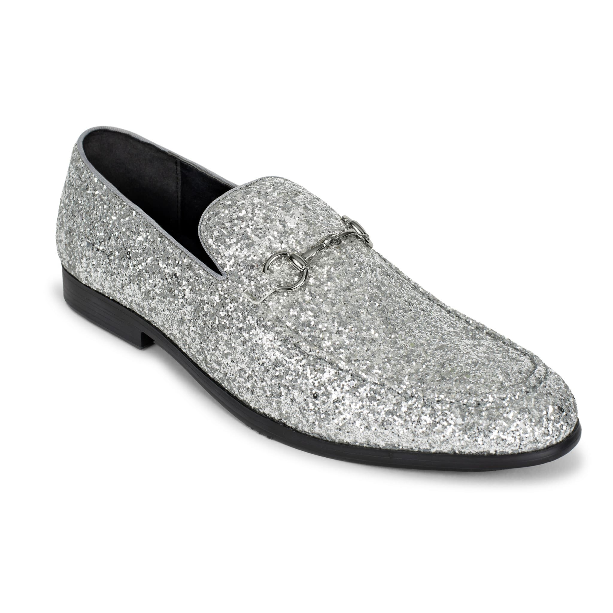 silver dress shoes