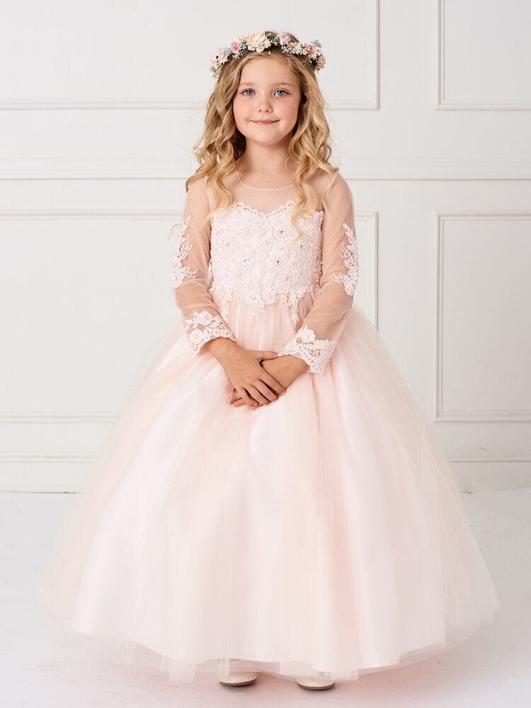 Long Sleeve Flower Girl Dress- TT ...