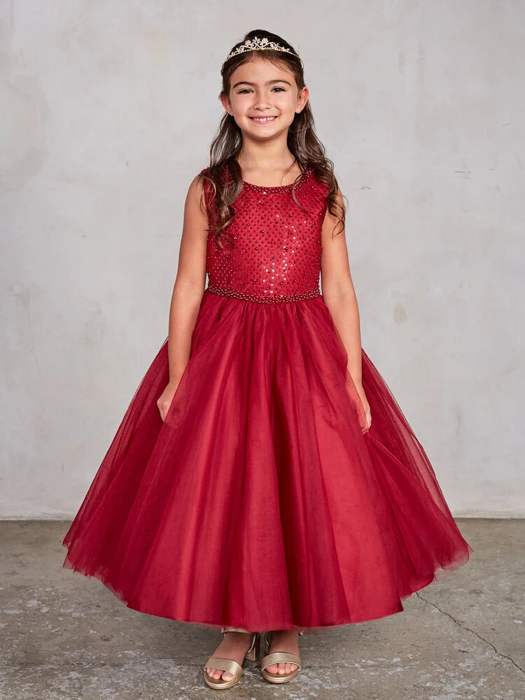 Flower girl cheap gown red