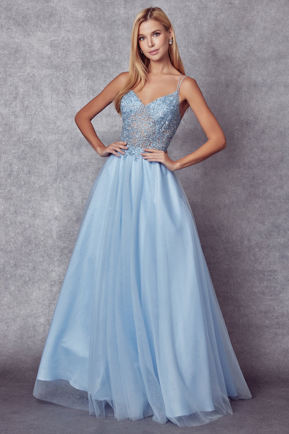 ice blue prom dress