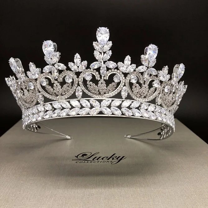 tiara - TIARA チュールコンビミラノリブトップス 白 ホワイト Luxury Zirconia Tiara- LKY/BC4601 — Danielly's Boutique